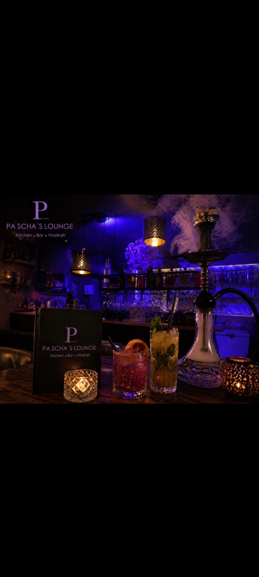 Bar mit Cocktails und Shisha